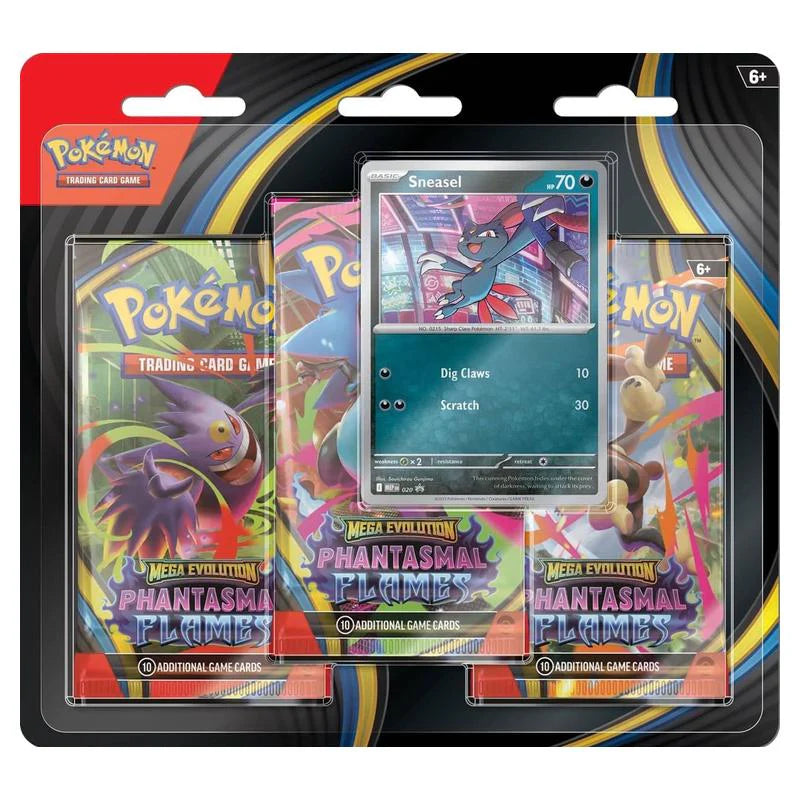 Pokemon - Mega Evolution - Phantasmal Flames - 3 Pack Blister - Sneasel - ME2