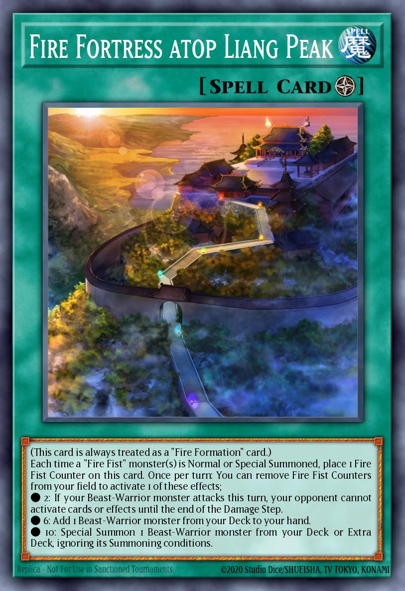 EN018 - FIGA-EN018 - Fire Fortress atop Liang Peak - Secret Rare - Field Spell - 1st Edition - Fists of the Gadgets