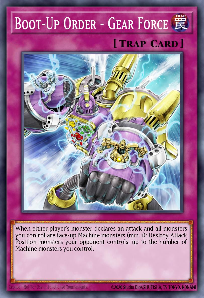 EN004 - FIGA-EN004 - Boot-Up Order - Gear Force - Secret Rare - Normal Trap - 1st Edition - Fists of the Gadgets