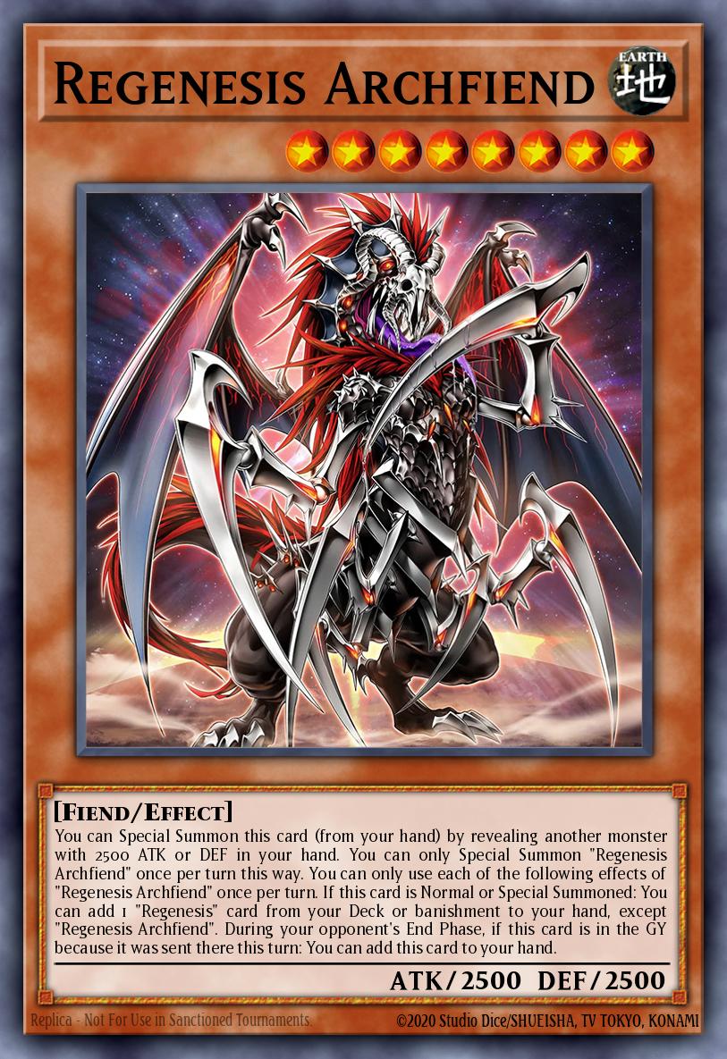 archfiend yugioh cards ALIN-EN016 - Regenesis Archfiend - Quarter Century Secret Rare