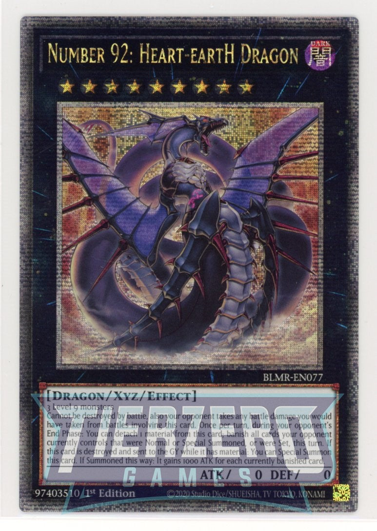 legend of heart yugioh card BLMR-EN077 - Number 92: Heart-eartH Dragon