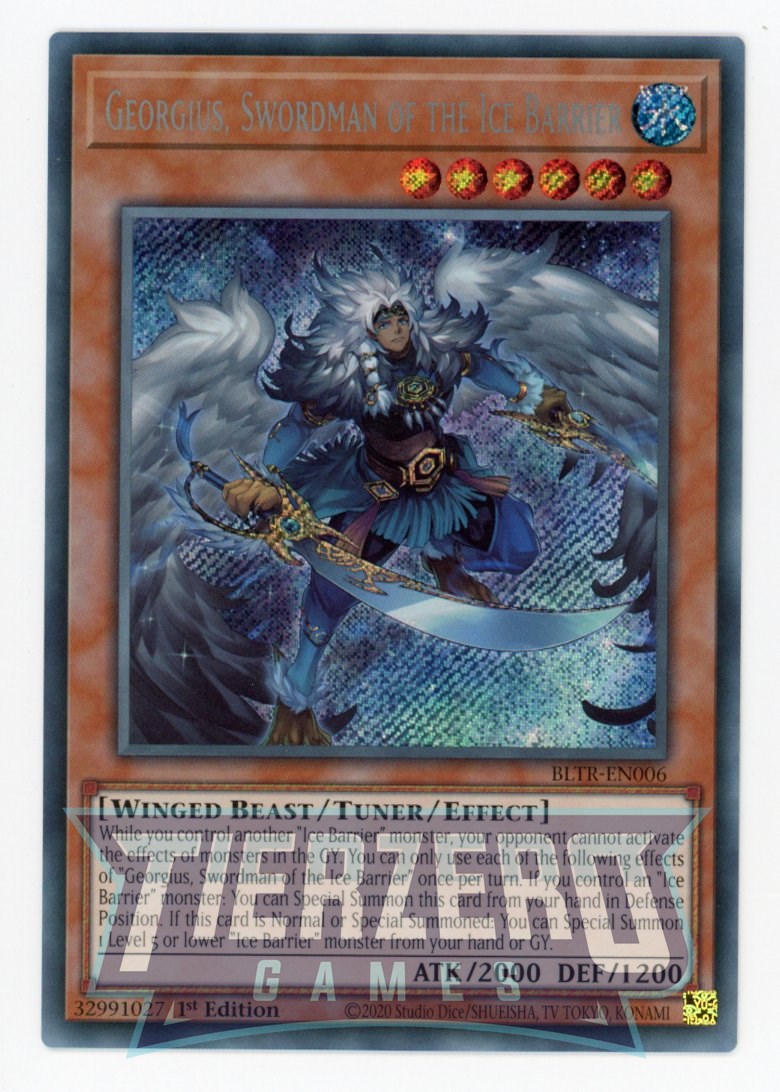 ice barrier monsters BLTR-EN006 - Georgius, Swordman of the Ice Barrier - Secret Rare