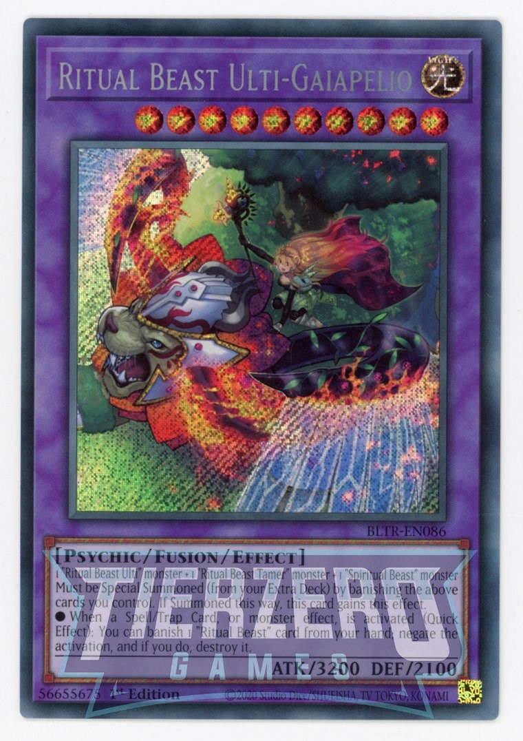 BLTR-EN086 - Ritual Beast Ulti-Gaiapelio - Secret Rare - Effect Fusion Monster - Battles of Legend Terminal Revenge