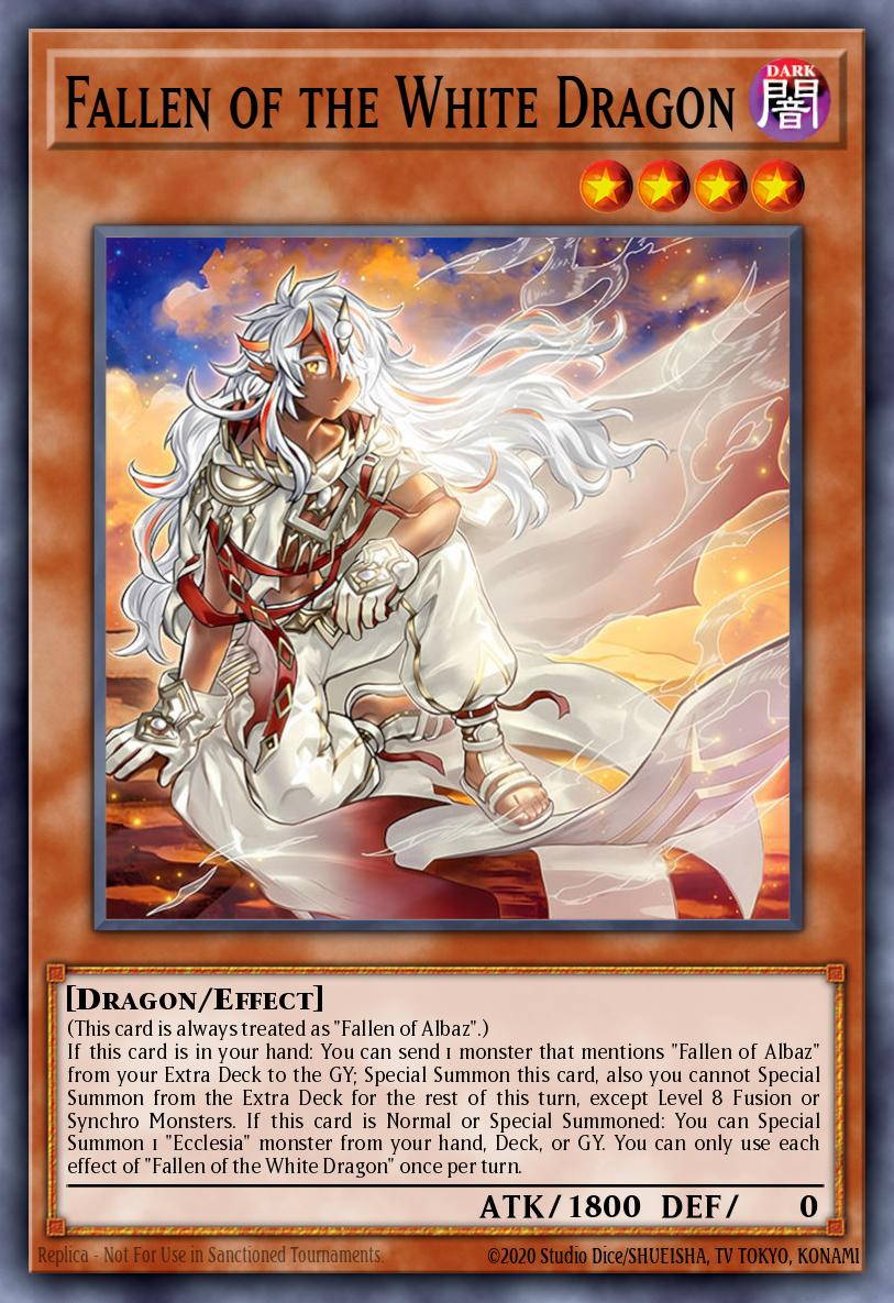 shield yugioh card BPRO-EN024 - Fallen of the White Dragon - Secret Rare