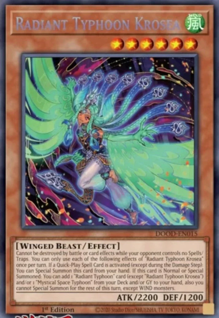 DOOD-EN015 - Radiant Typhoon Krosea - Secret Rare - Doom Of Dimensions