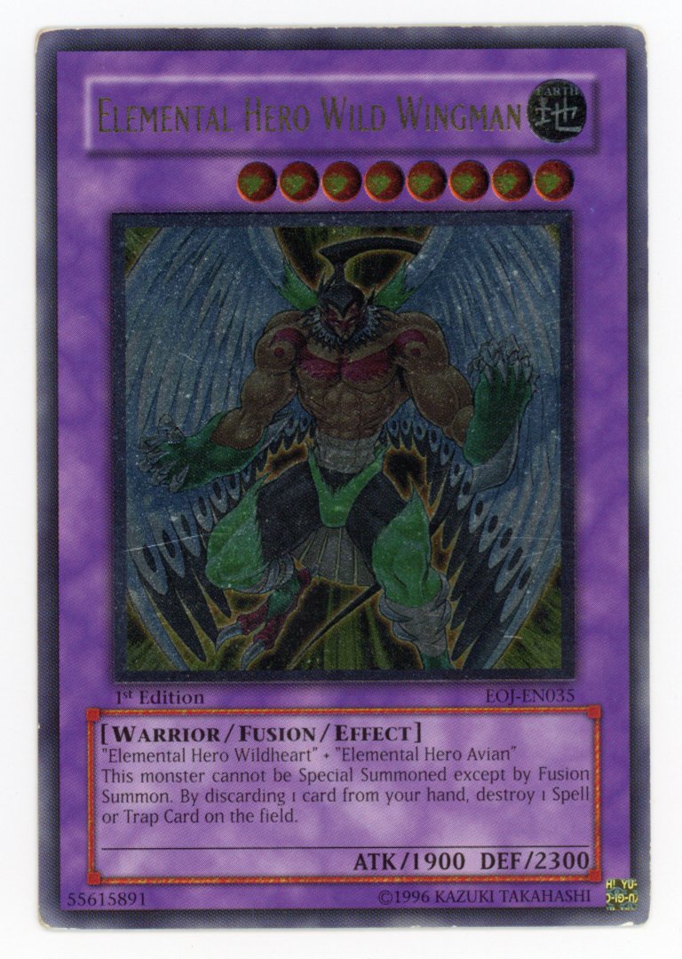 EOJ-EN035 - Elemental Hero Wild Wingman - Ultimate Rare - 1st Edition - Enemy Of Justice LP