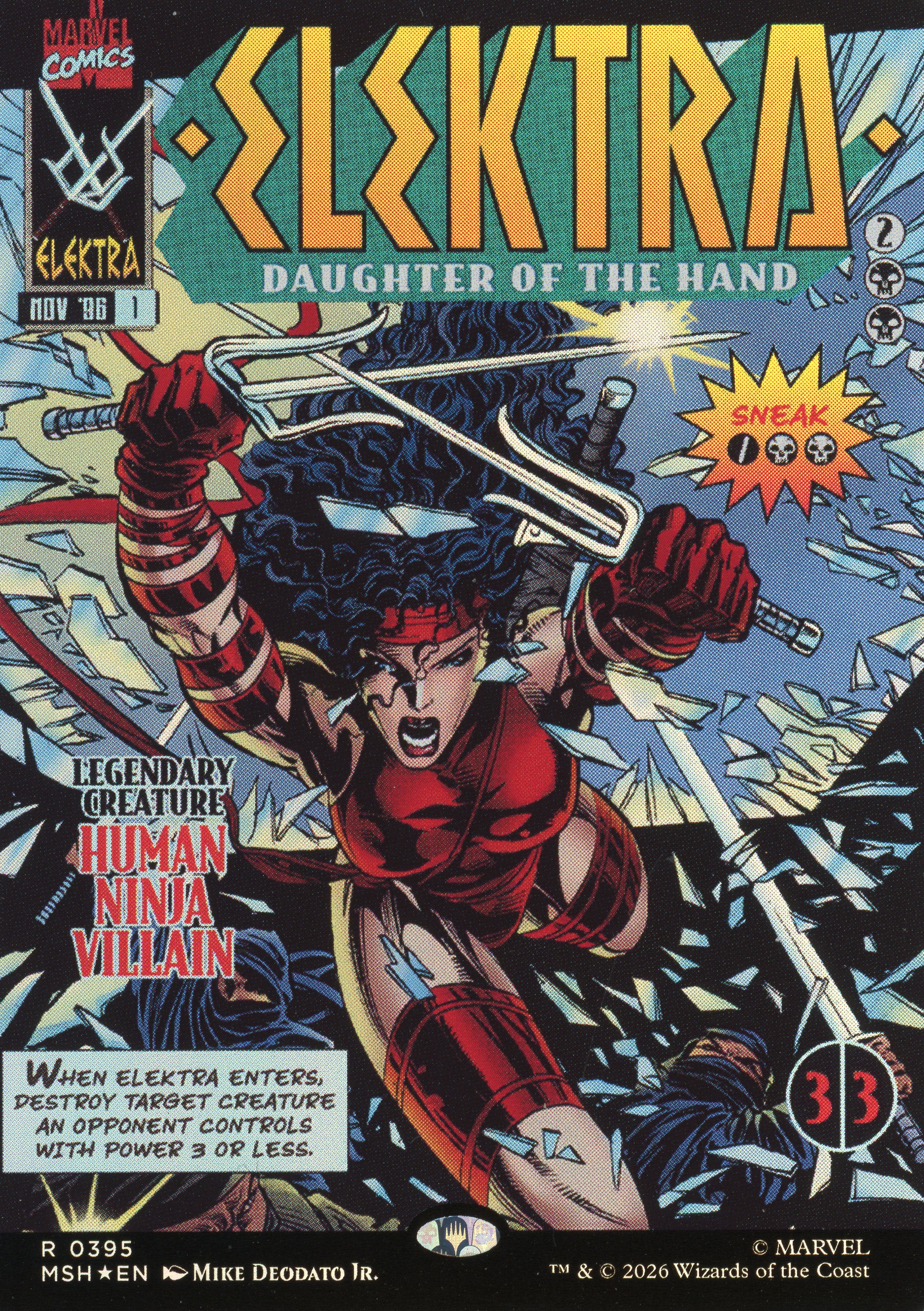 Elektra, Daughter of the Hand - Rare - Marvel Super Heroes - MSH-0395 (Foil)