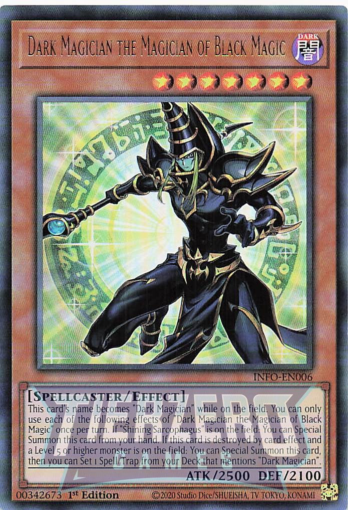 what are the black yugioh cards INFO-EN006 - Dark Magician the Magician of Black Magic