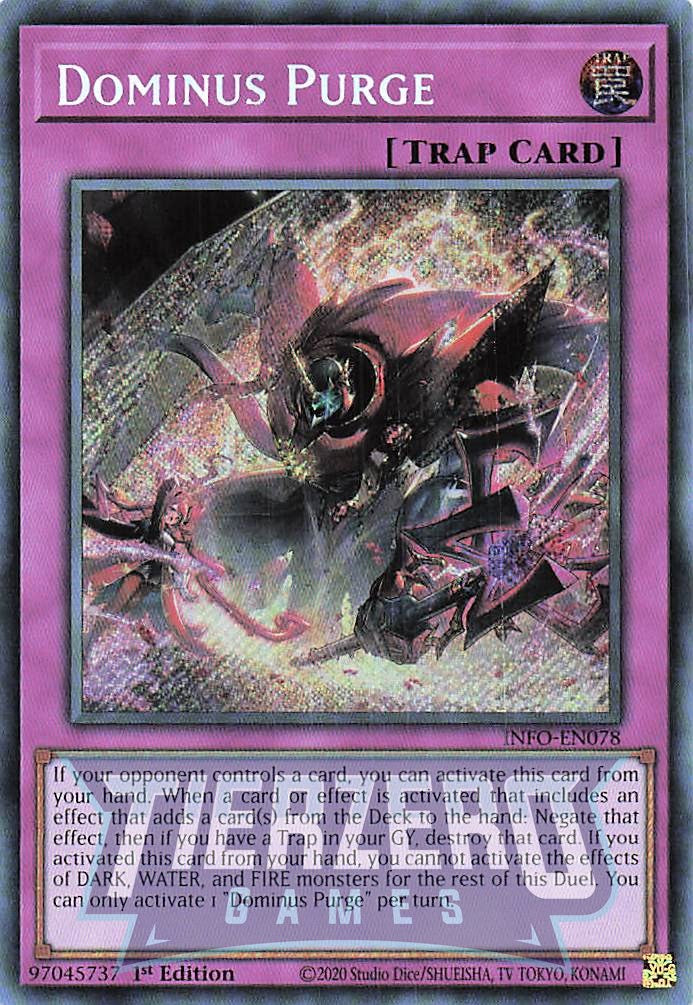 yugioh infinite forbidden cards INFO-EN078 - Dominus Purge - Secret Rare