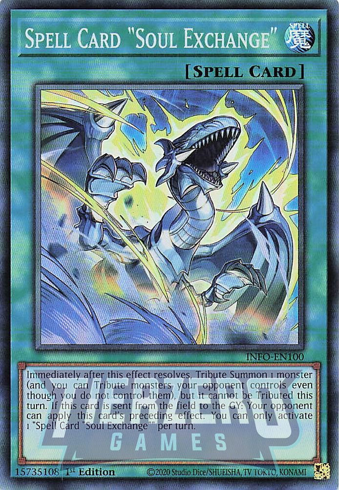 INFO-EN100 - Spell Card Soul Exchange"" - Super Rare - - Infinite Forb INFO-EN100 - Spell Card Soul Exchange"" - Super Rare - - Infinite Forb