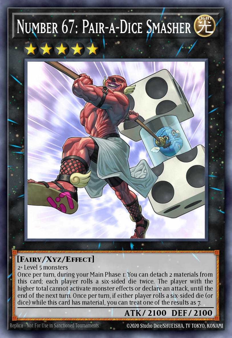 yugioh dice roll cards JUSH-EN058 - Number 67: Pair-A-Dice Smasher - Rare