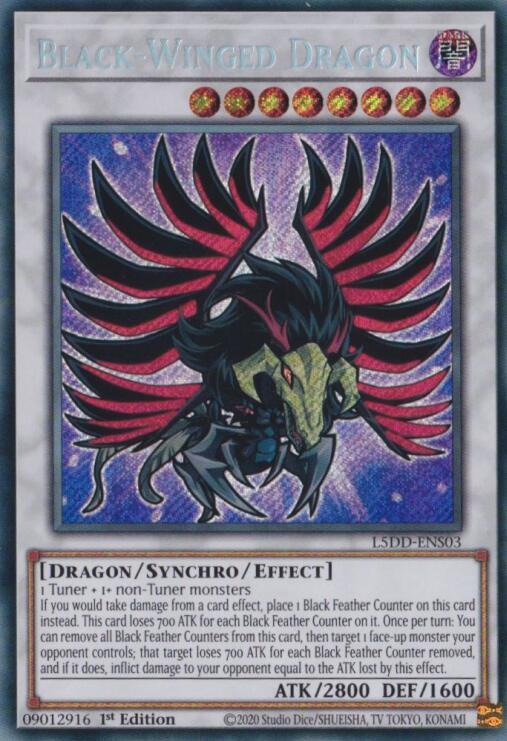 L5DD-ENS03 - Black-Winged Dragon - Secret Rare - Legendary 5D's Decks