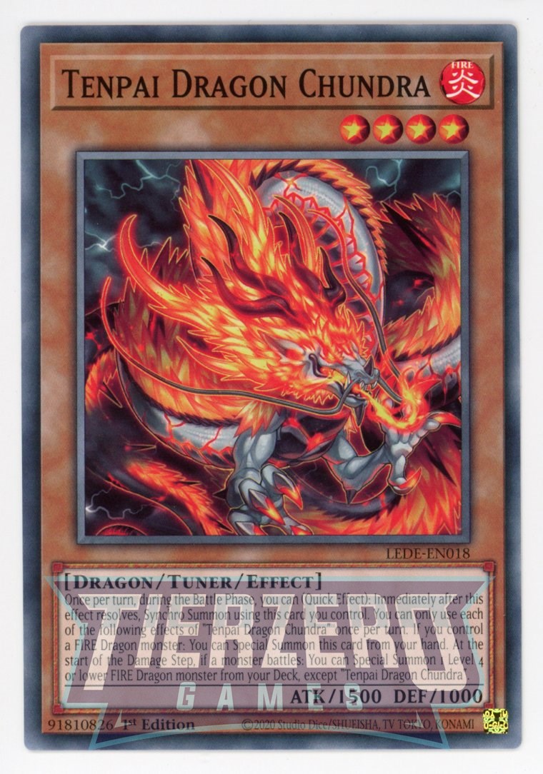 LEDE-EN018 - Tenpai Dragon Chundra - Common - Effect Tuner monster - L LEDE-EN018 - Tenpai Dragon Chundra - Common - Effect Tuner monster - L