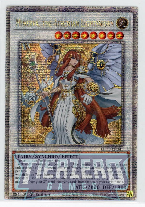 LEDE-EN043 - Minerva, the Athenian Lightsworn - Quarter Century Secret Rare - Effect Synchro Monster - Legacy of Destruction
