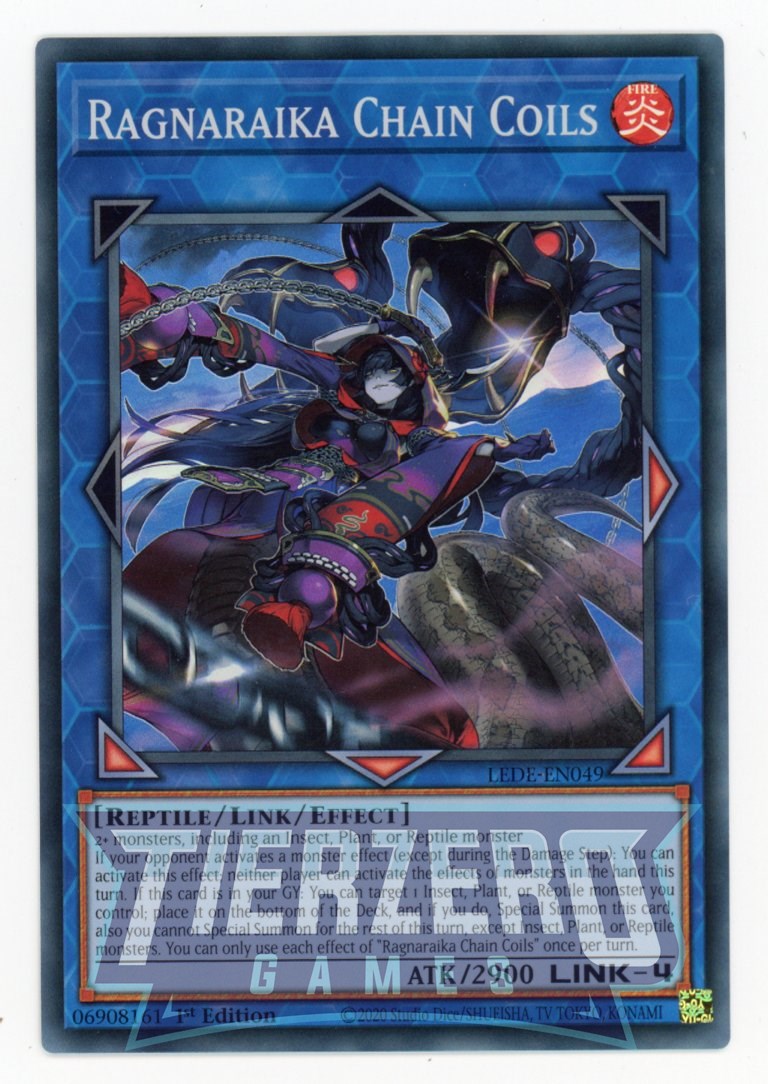 LEDE-EN049 - Ragnaraika Chain Coils - Super Rare - Effect Link Monster - Legacy of Destruction