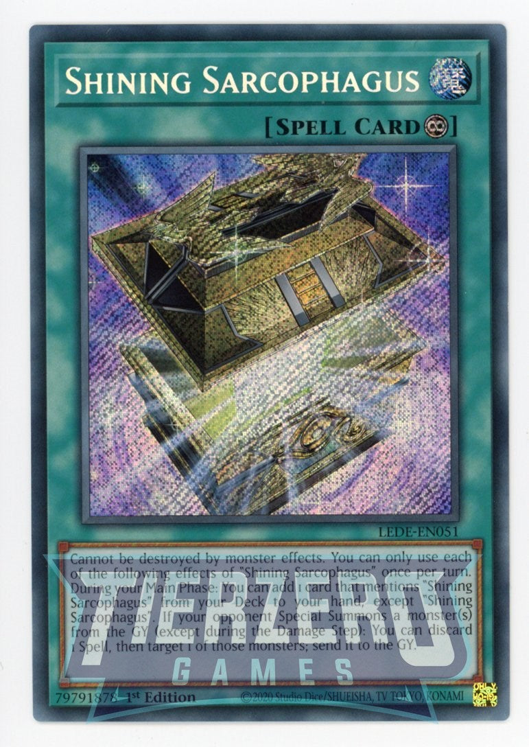 yugioh shining sarcophagus deck LEDE-EN051 - Shining Sarcophagus - Secret Rare - Continuous Spell