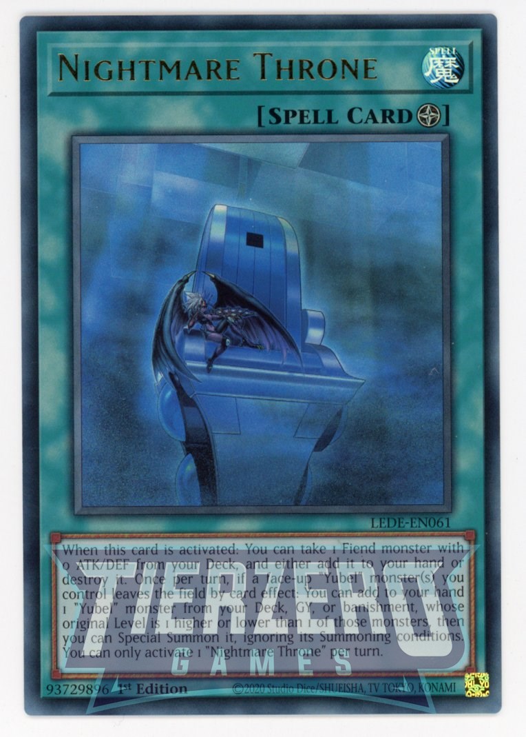 LEDE-EN061 - Nightmare Throne - Ultra Rare - Field Spell - Legacy of D LEDE-EN061 - Nightmare Throne - Ultra Rare - Field Spell - Legacy of D