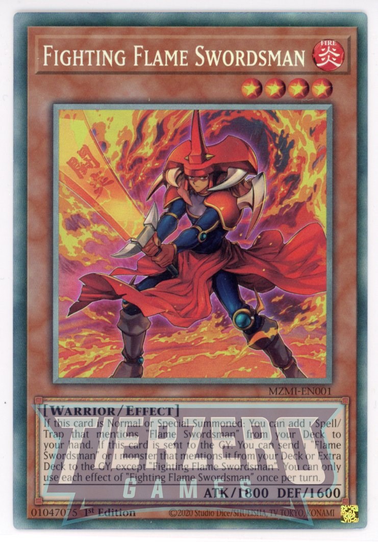 MZMI-EN001 - Fighting Flame Swordsman - Collector's Rare - Effect Mons MZMI-EN001 - Fighting Flame Swordsman - Collector's Rare - Effect Mons