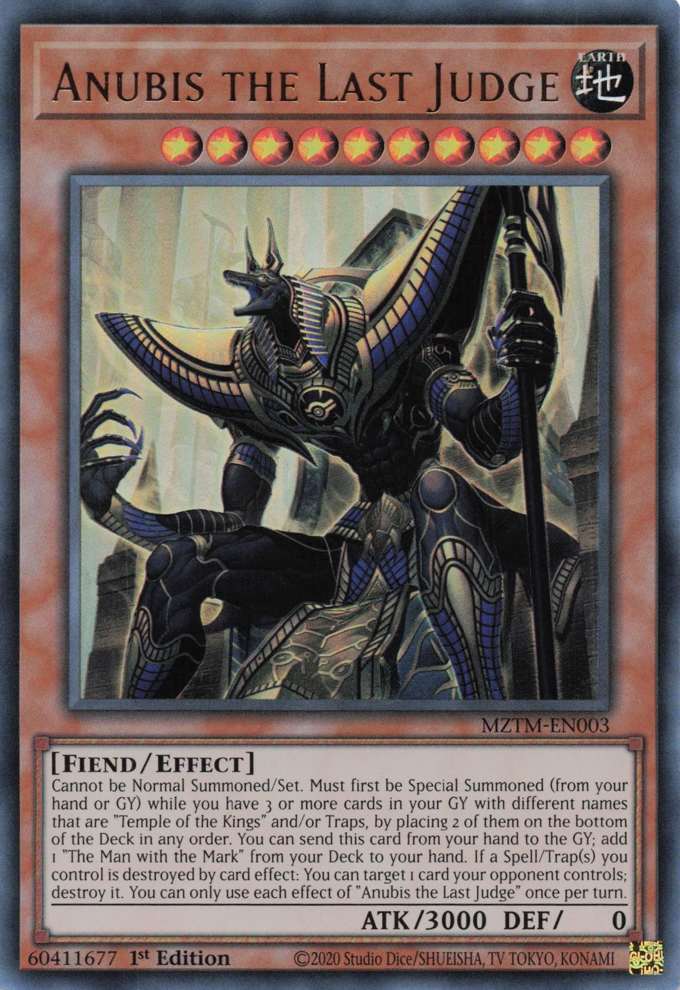 MZTM-EN003 - Anubis the Last Judge - Ultra Rare - Effect Monster - Maze Of The Master