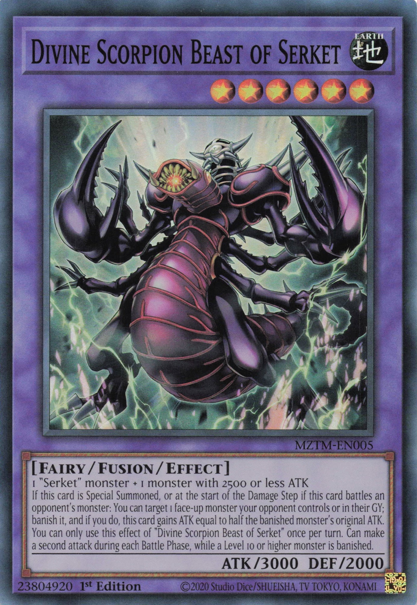 MZTM-EN005 - Divine Scorpion Beast of Serket - Super Rare - Effect Fusion Monster - Maze Of The Master
