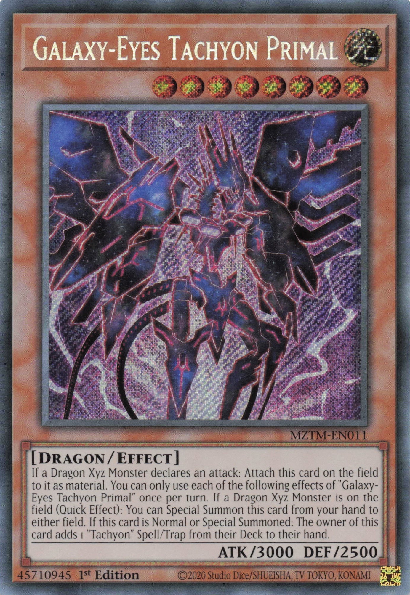 MZTM-EN011 - Galaxy-Eyes Tachyon Primal - Secret Rare - Effect Monster - Maze Of The Master