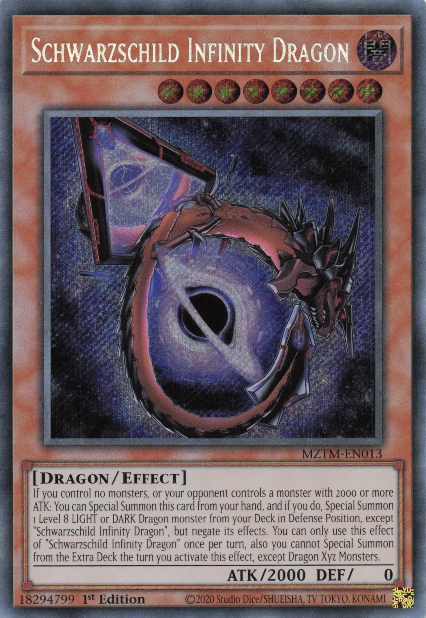 MZTM-EN013 - Schwarzschild Infinity Dragon - Secret Rare - Effect Monster - Maze Of The Master