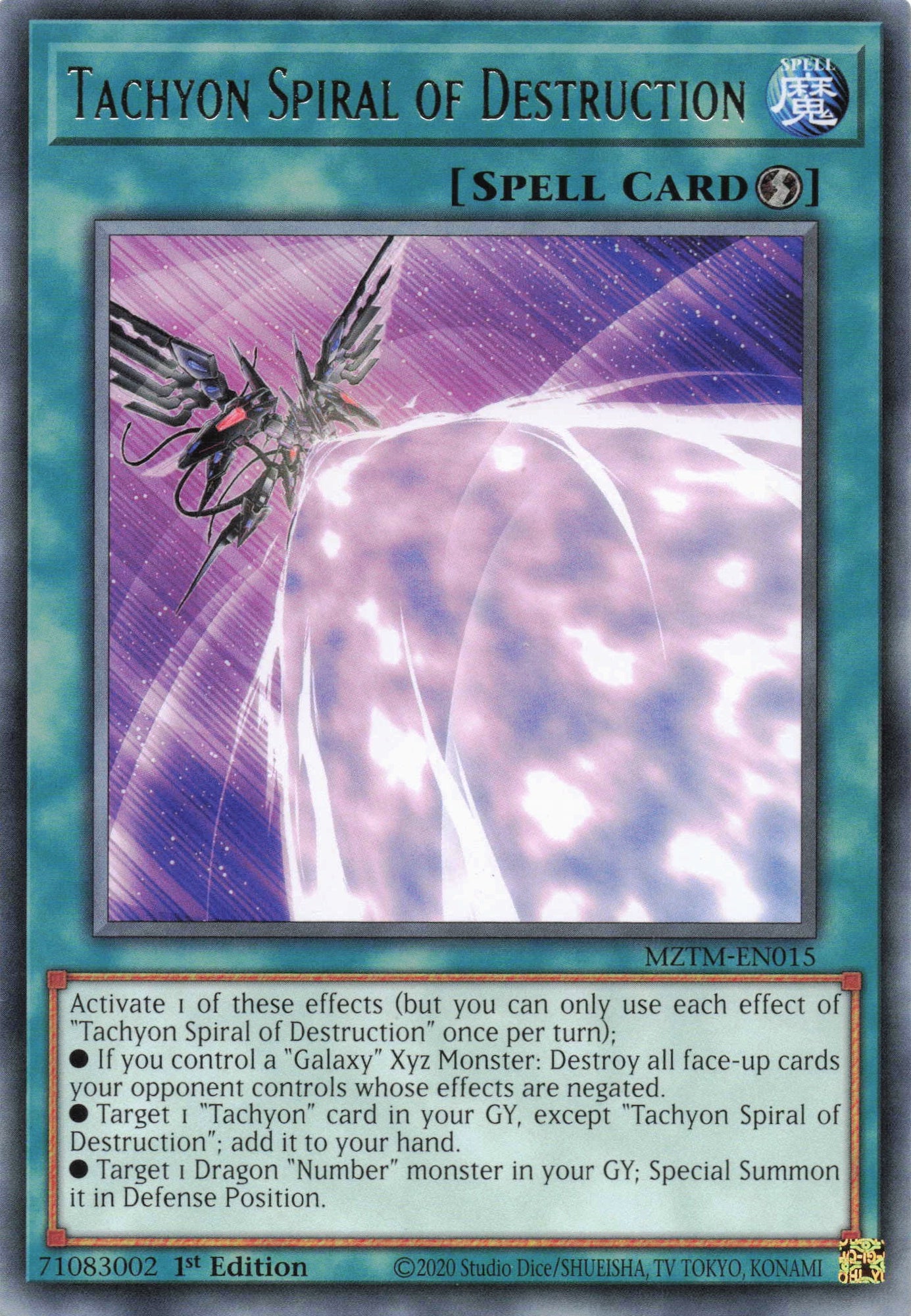 MZTM-EN015 - Tachyon Spiral of Destruction - Rare - Quick-Play Spell - Maze Of The Master