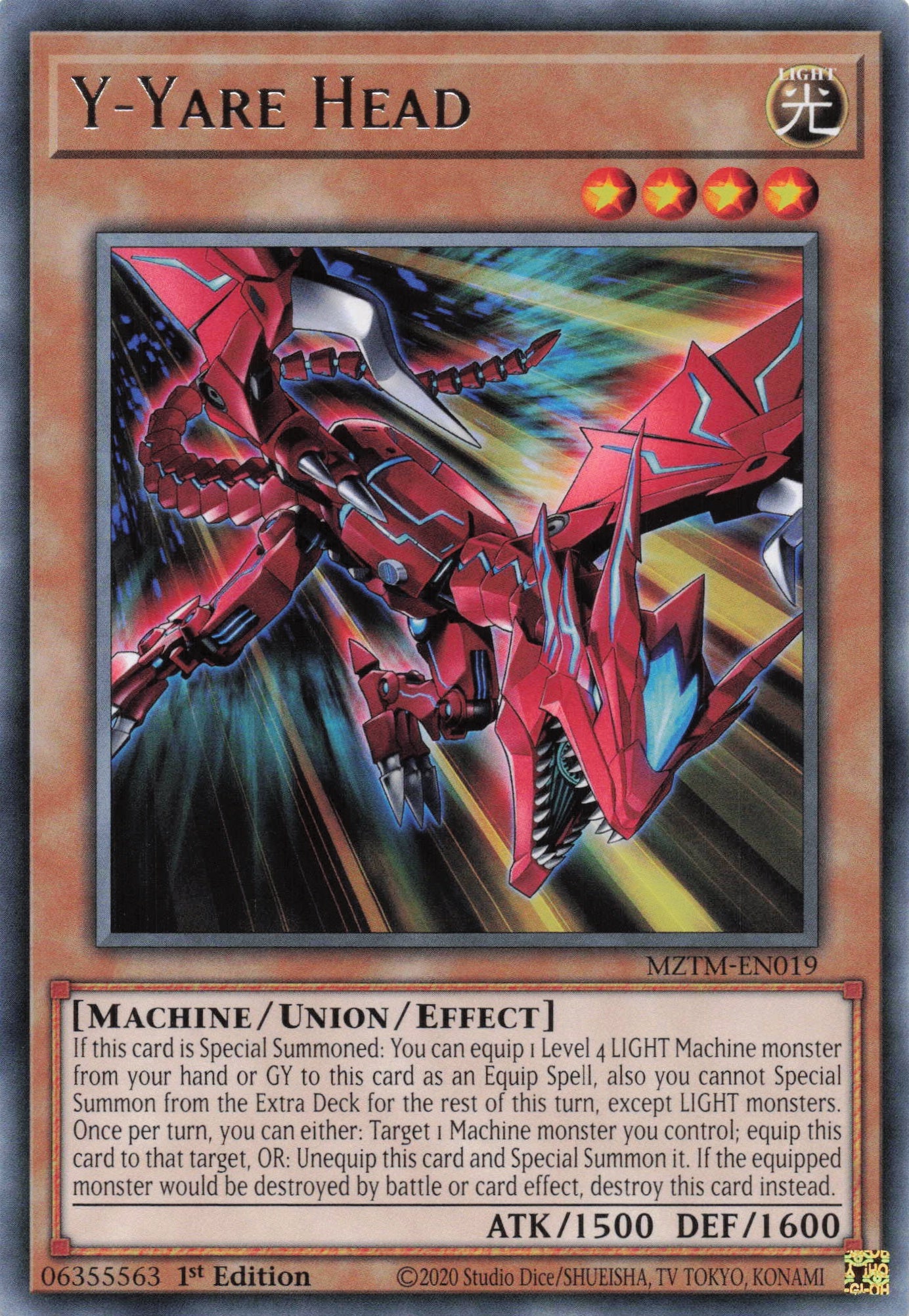 yugioh union monsters MZTM-EN019 - Y-Yare Head - Rare - Union monster