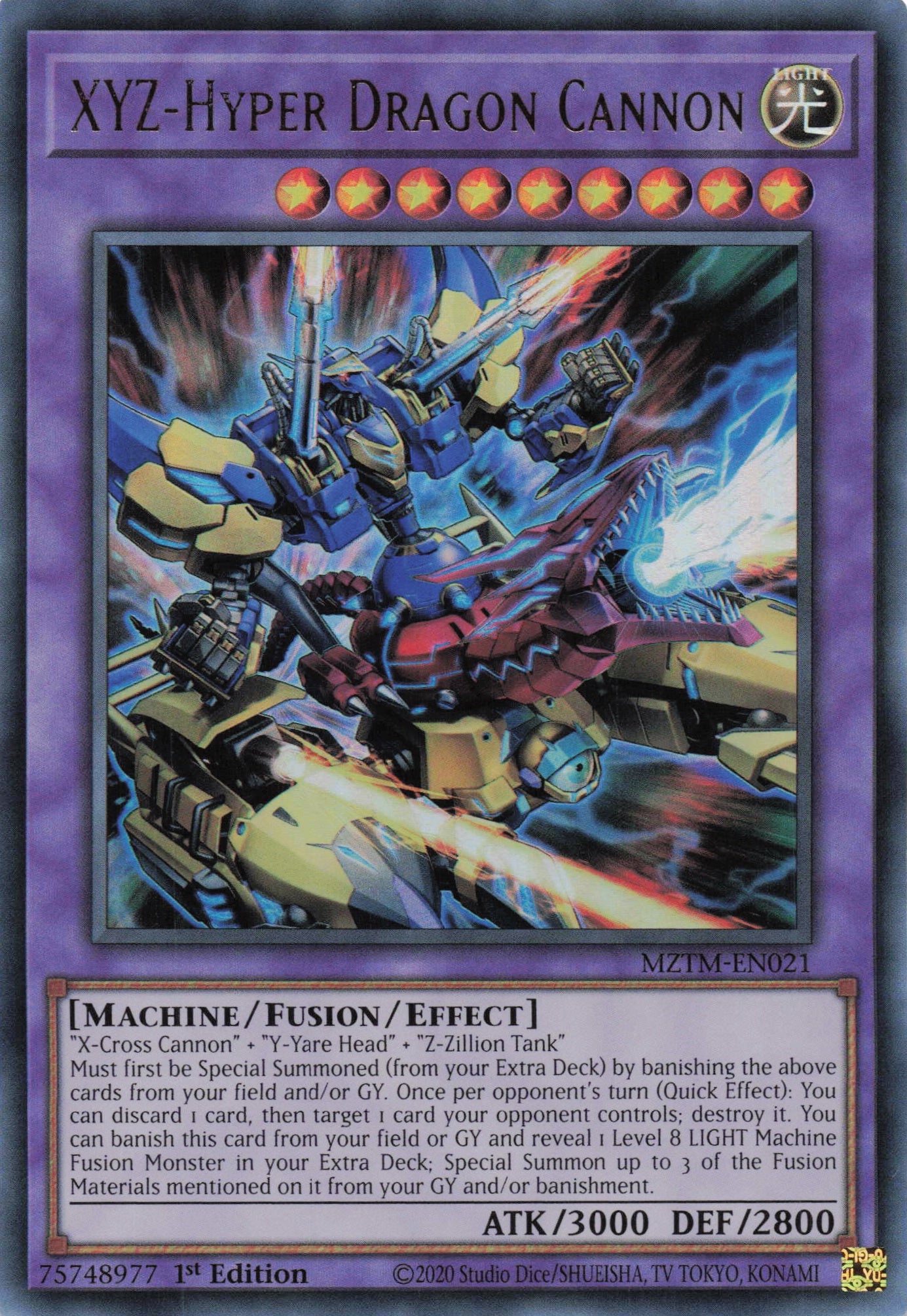 MZTM-EN021 - XYZ-Hyper Dragon Cannon - Ultra Rare - Effect Fusion Monster - Maze Of The Master