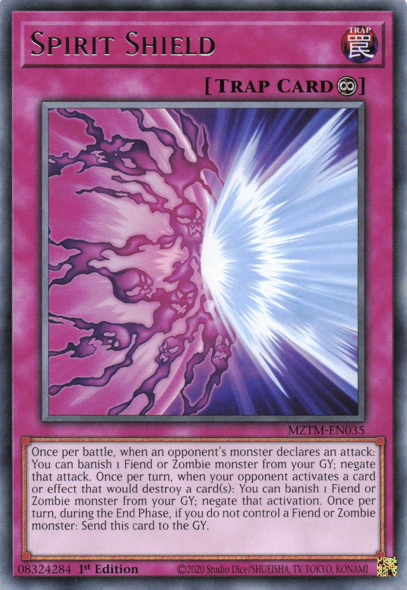 MZTM-EN035 - Spirit Shield - Rare - Continuous Trap - Maze Of The Master
