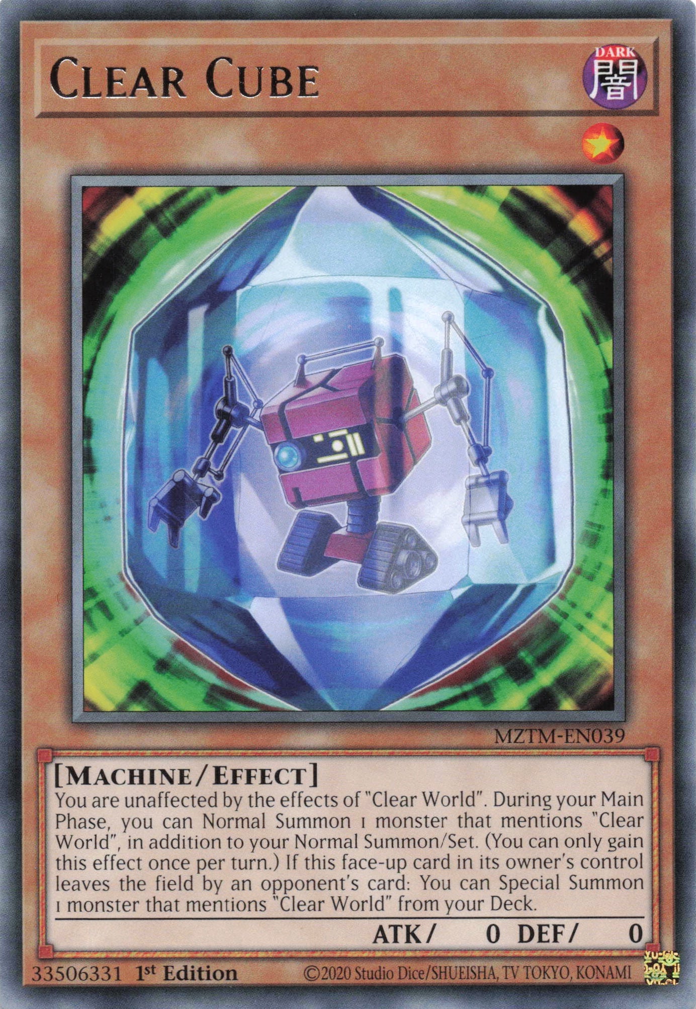 MZTM-EN039 - Clear Cube - Rare - Effect Monster - Maze Of The Master