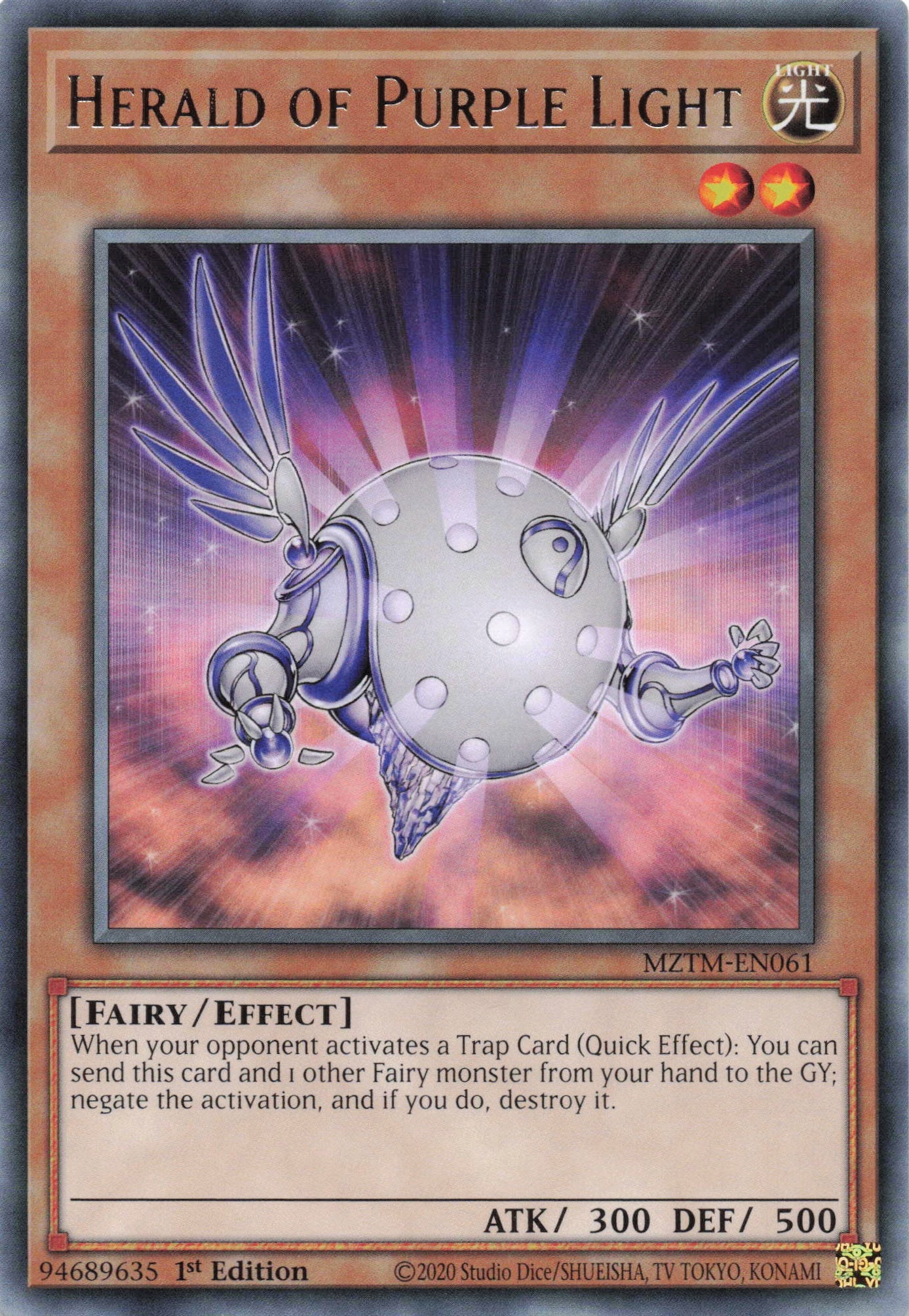 MZTM-EN061 - Herald of Purple Light - Rare - Effect Monster - Maze Of The Master