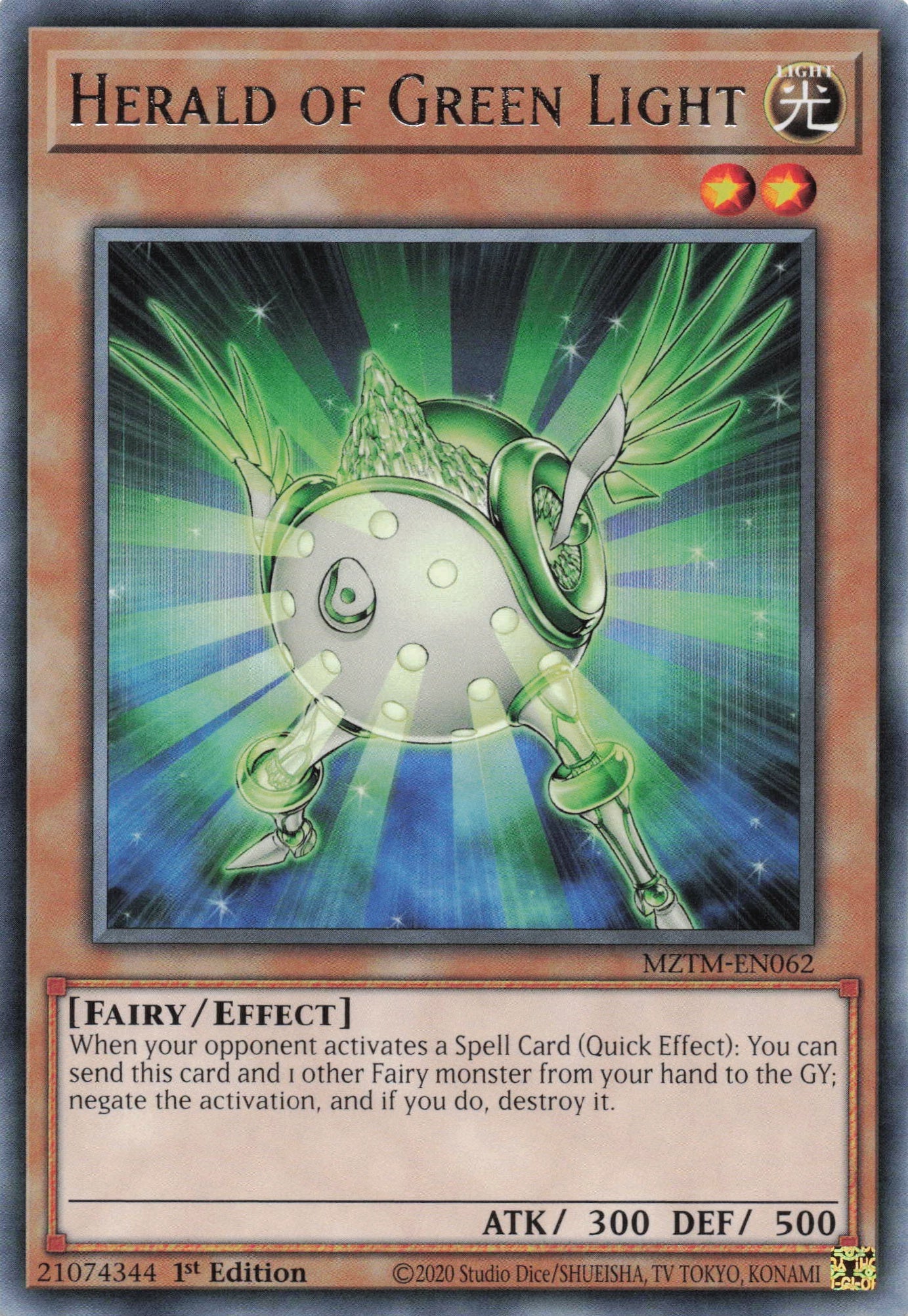 MZTM-EN062 - Herald of Green Light - Rare - Effect Monster - Maze Of The Master