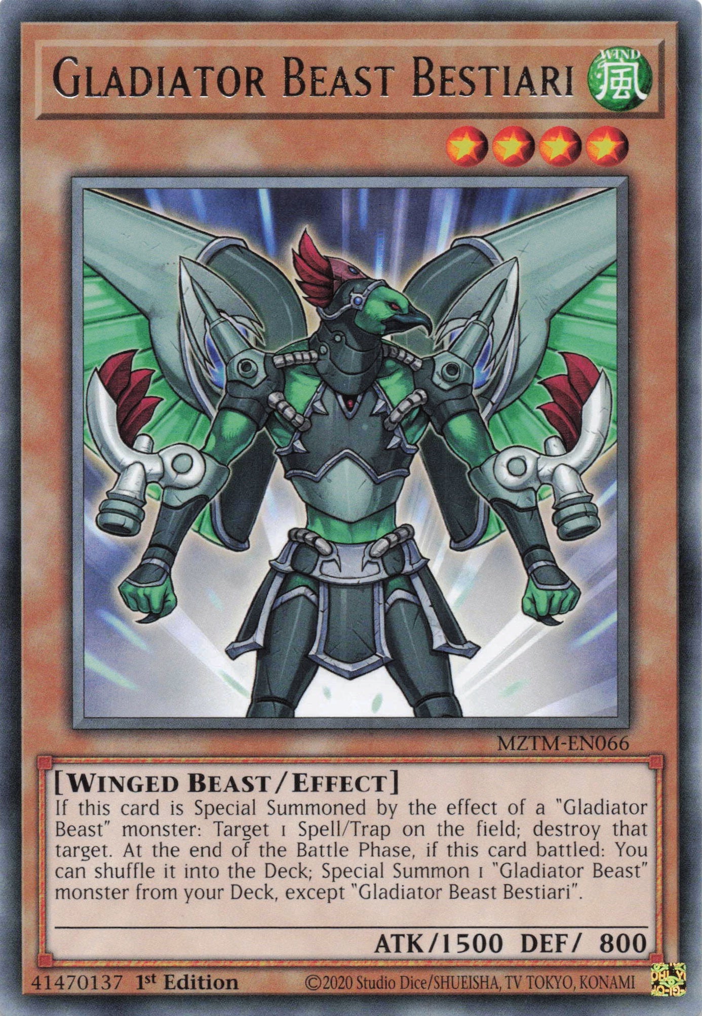 MZTM-EN066 - Gladiator Beast Bestiari - Rare - Effect Monster - Maze Of The Master