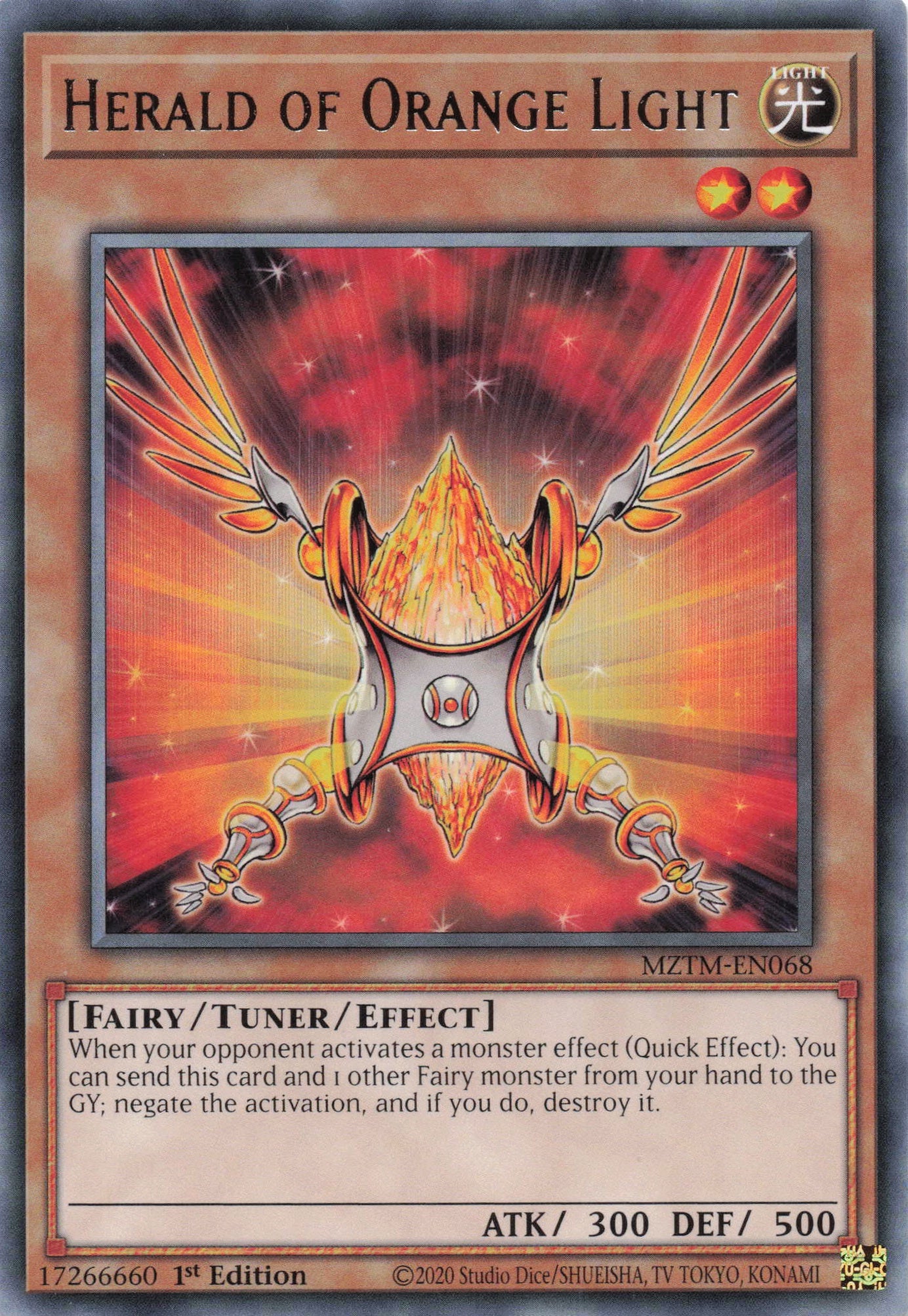 MZTM-EN068 - Herald of Orange Light - Rare - Effect Tuner monster - Maze Of The Master