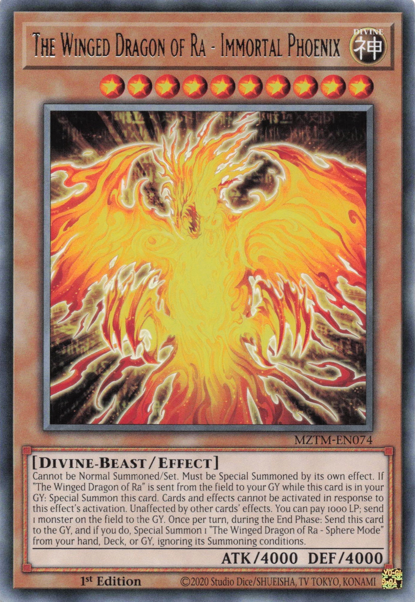 MZTM-EN074 - The Winged Dragon of Ra - Immortal Phoenix - Rare - Effect Monster - Maze Of The Master