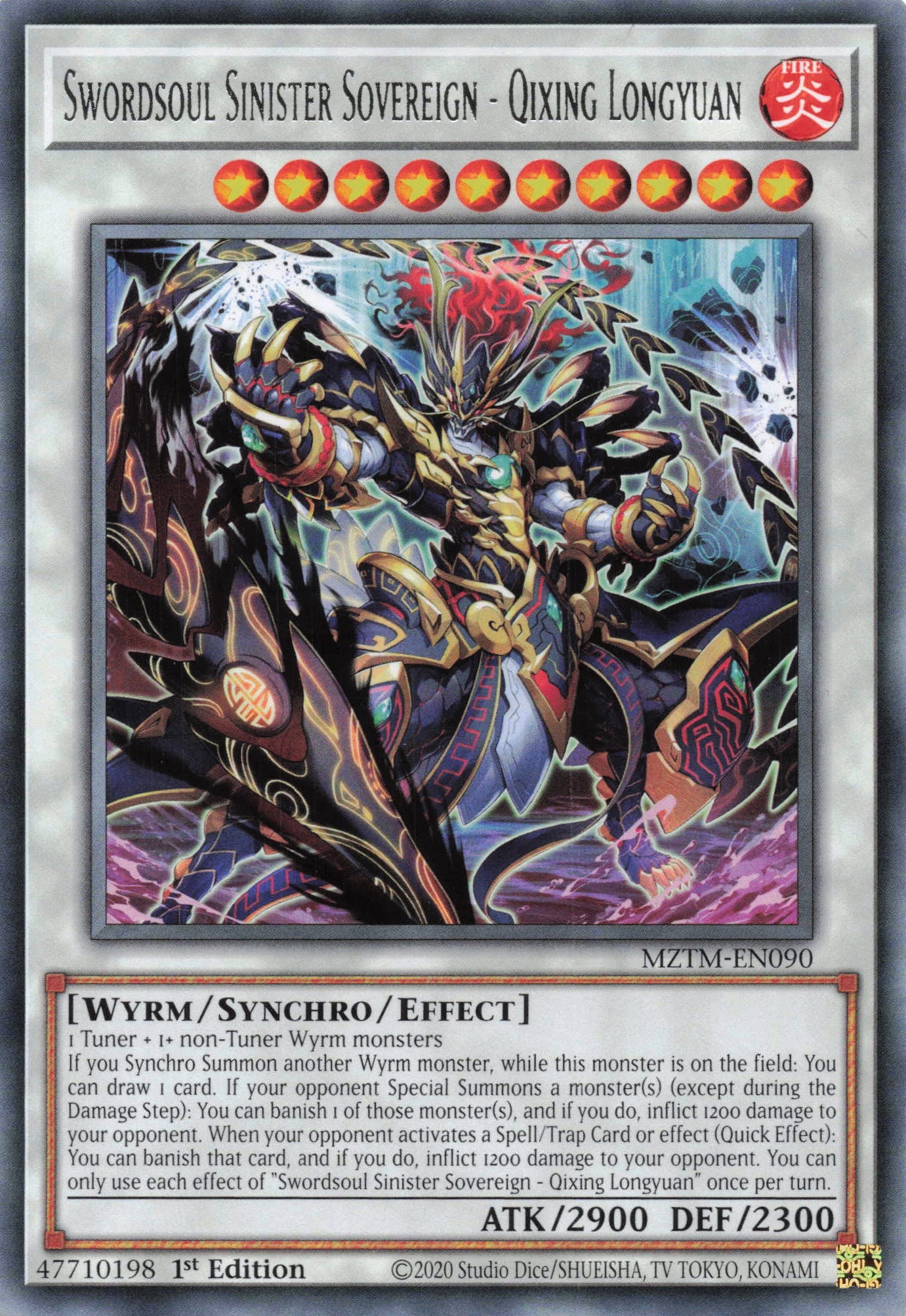 MZTM-EN090 - Swordsoul Sinister Sovereign - Qixing Longyuan - Rare - Effect Synchro Monster - Maze Of The Master