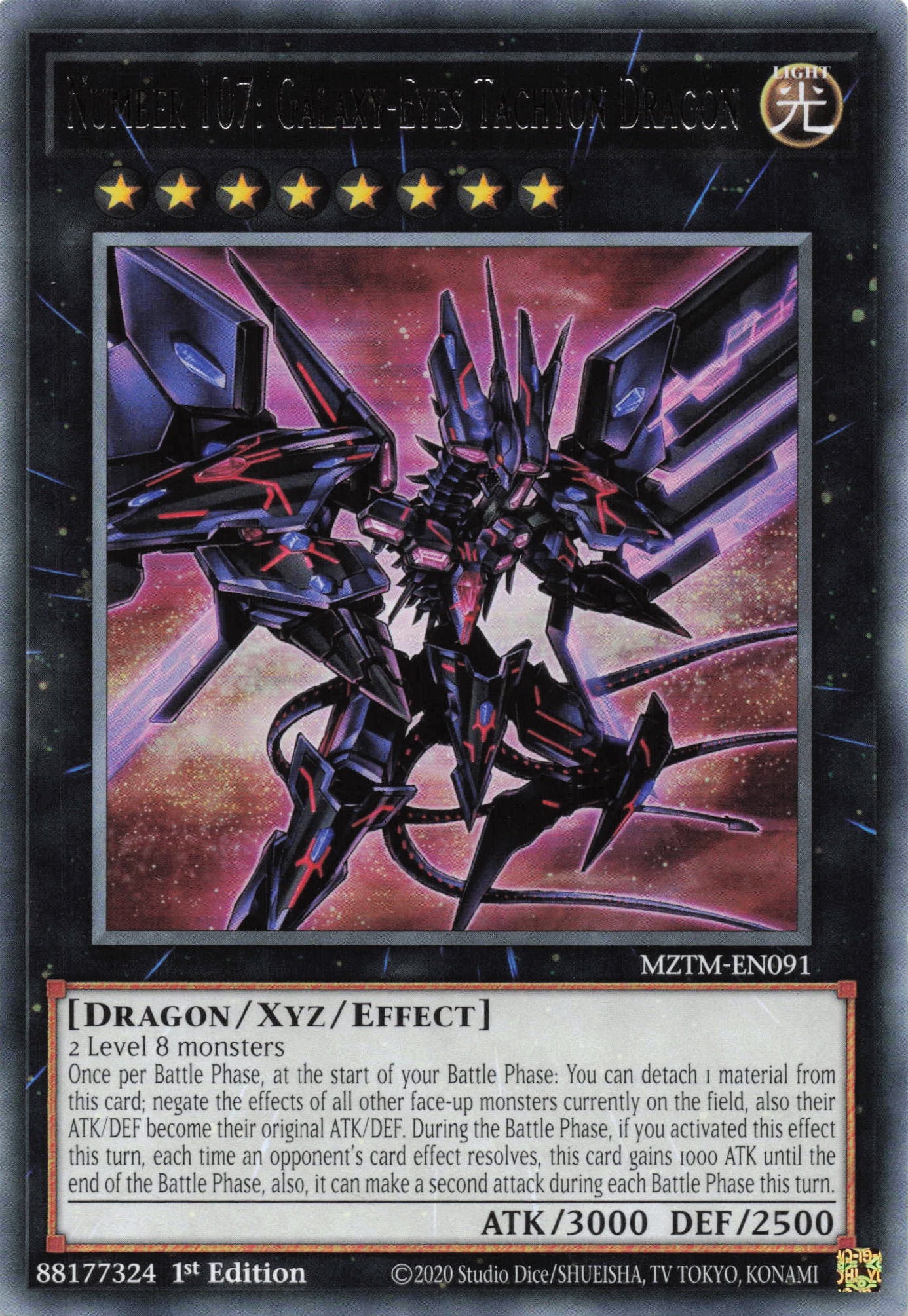 MZTM-EN091 - Number 107: Galaxy-Eyes Tachyon Dragon - Rare - Effect Xyz Monster - Maze Of The Master