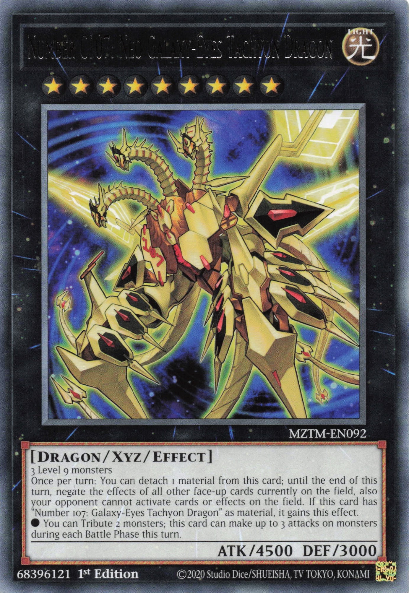 MZTM-EN092 - Number C107: Neo Galaxy-Eyes Tachyon Dragon - Rare - Effect Xyz Monster - Maze Of The Master