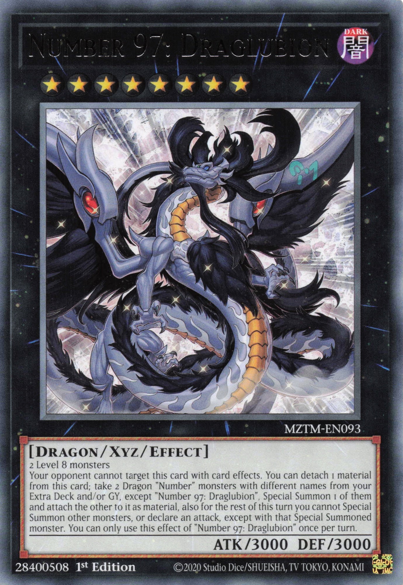 MZTM-EN093 - Number 97: Draglubion - Rare - Effect Xyz Monster - Maze Of The Master