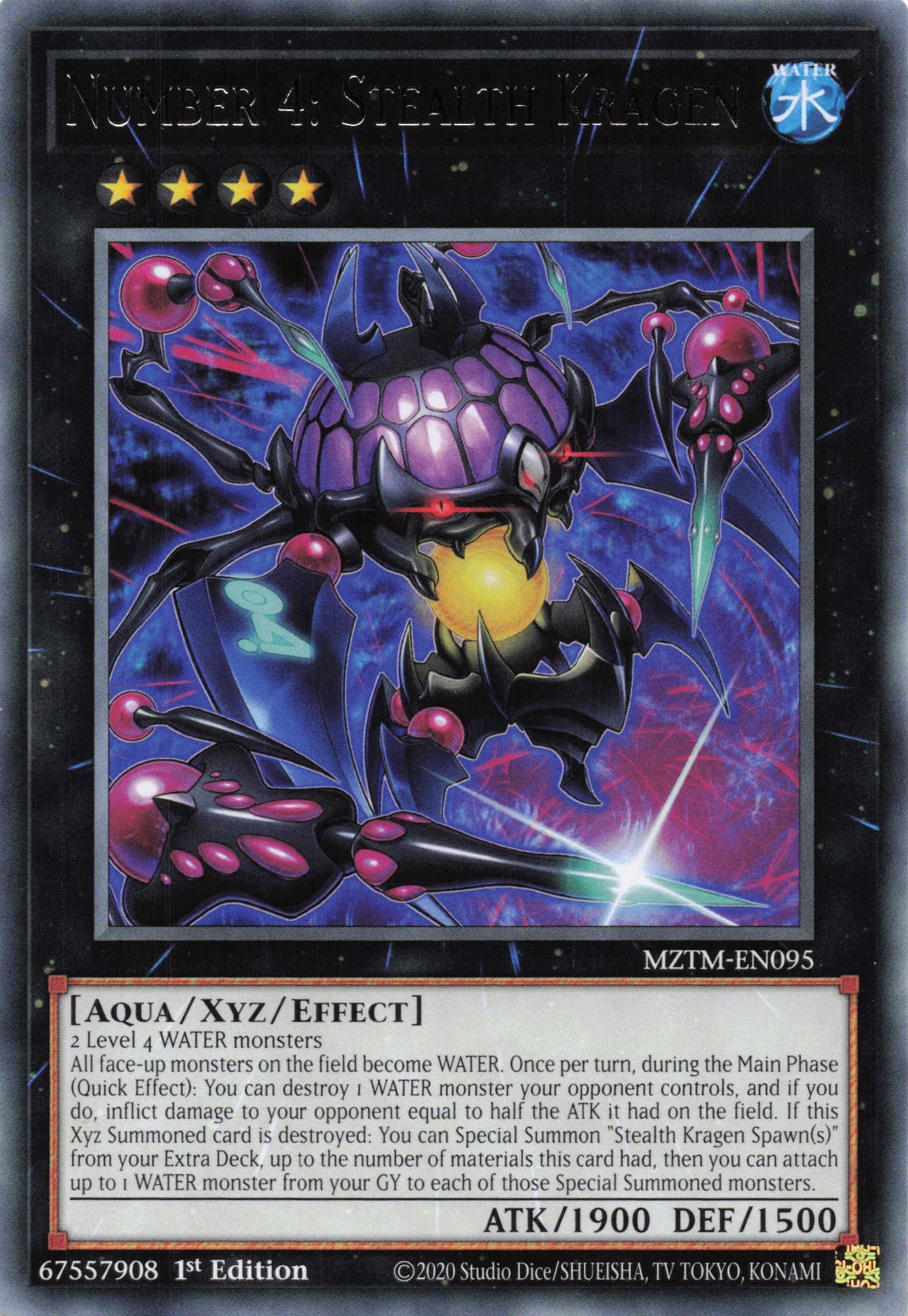 MZTM-EN095 - Number 4: Stealth Kragen - Rare - Effect Xyz Monster - Maze Of The Master