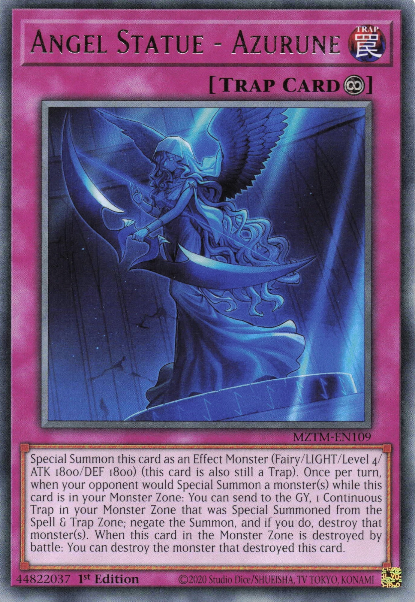 MZTM-EN109 - Angel Statue - Azurune - Rare - Continuous Trap - Maze Of The Master