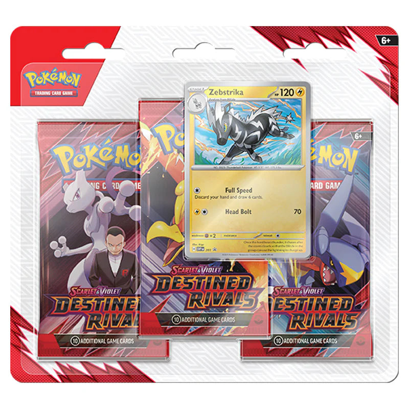 Pokemon Destined Rivals 3 Pack Blister Zebstrika