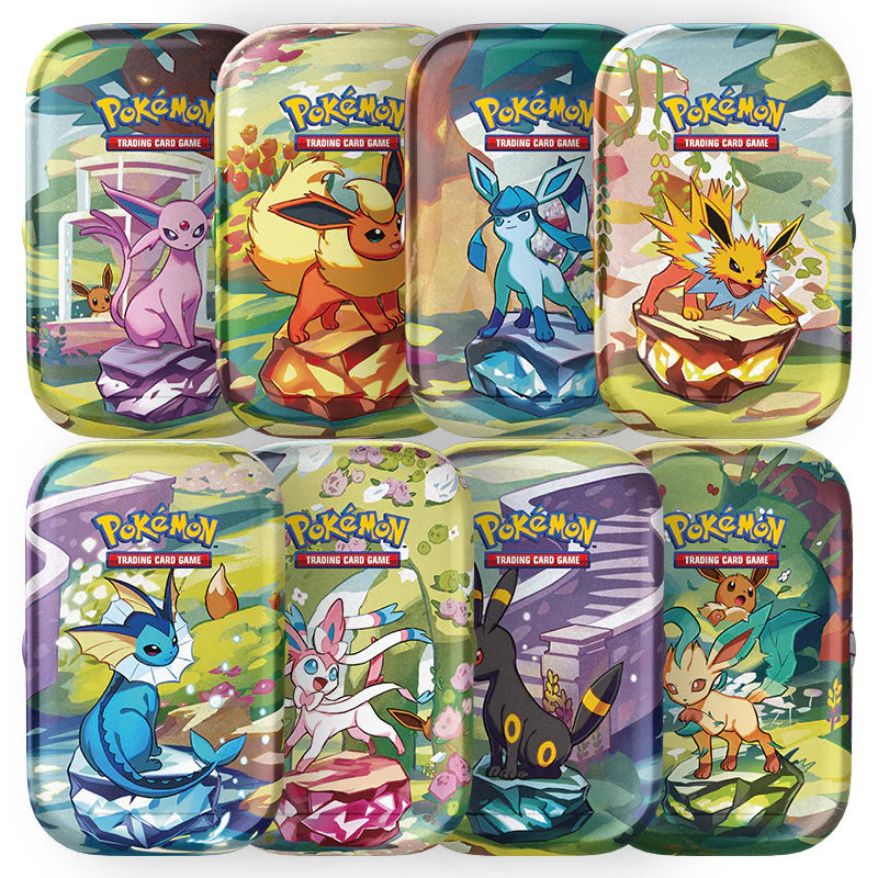 Pokemon - Scarlet & Violet - Prismatic Evolutions Mini Tin Complete Set of 8