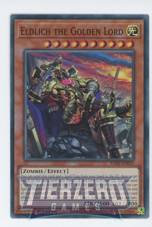 RA01-EN019 - Eldlich the Golden Lord (alternate art) - Super Rare - Effect Monster - Rarity Collection