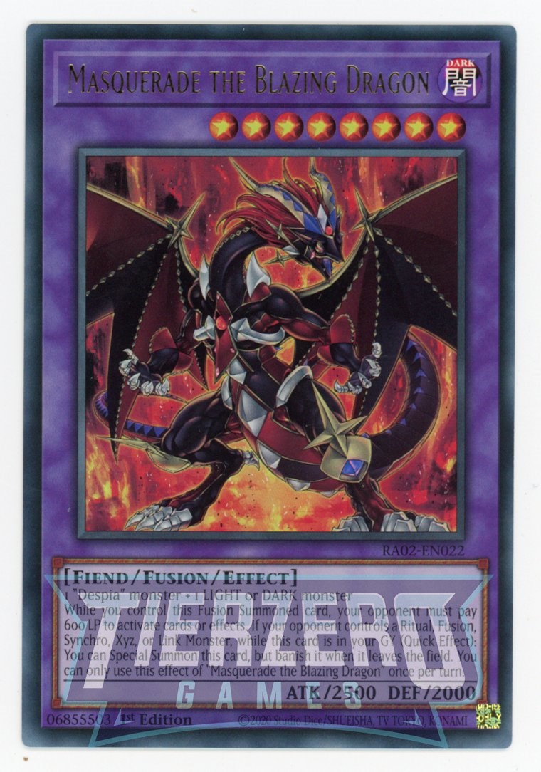 RA02-EN022 - Masquerade the Blazing Dragon - Ultra Rare - - Rarity Collection 2