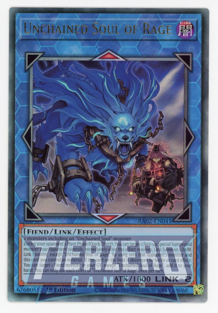 RA02-EN041 - Unchained Soul of Rage - Ultimate Rare - - Rarity Collect RA02-EN041 - Unchained Soul of Rage - Ultimate Rare - - Rarity Collect