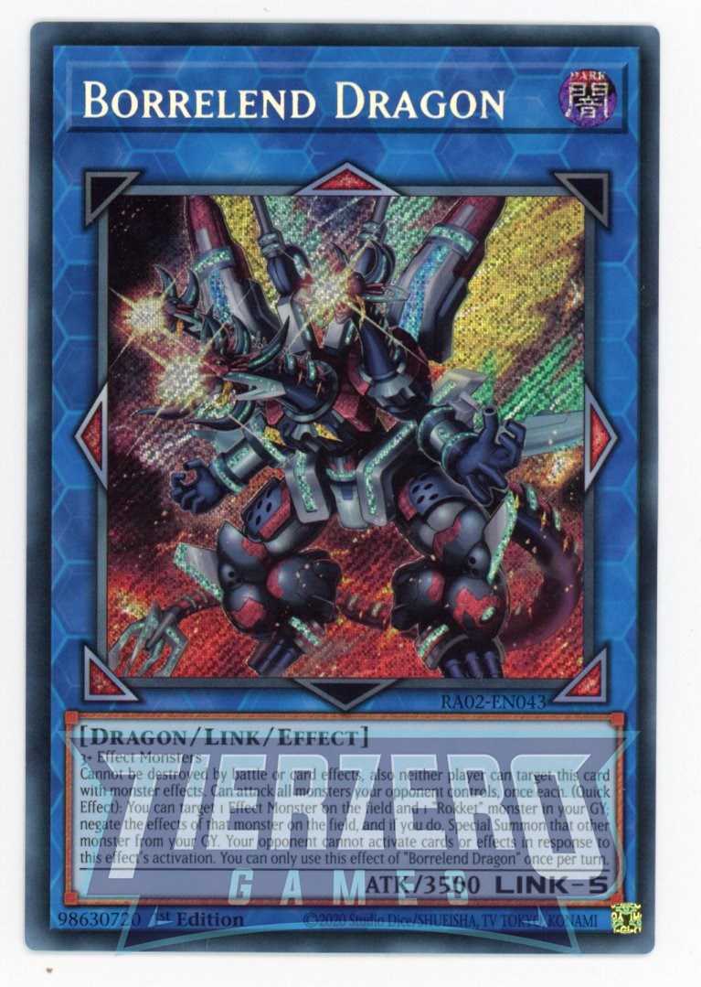 RA02-EN043 - Borrelend Dragon - Secret Rare - - Rarity Collection 2