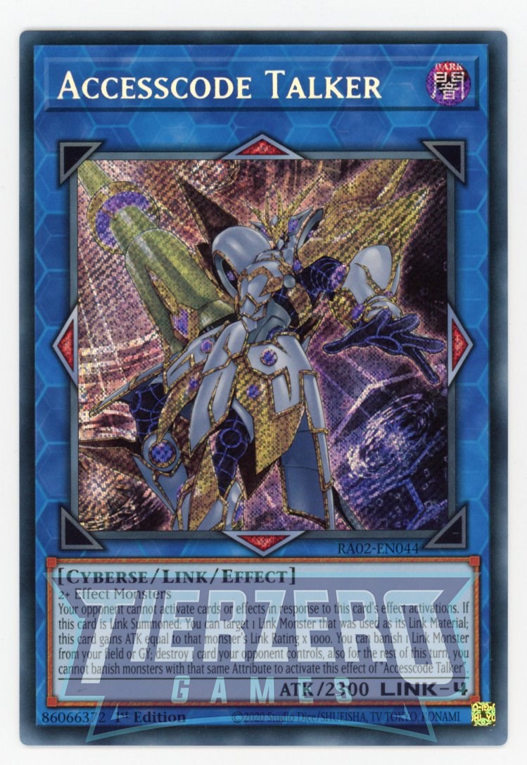 Accesscode Talker (V.3) RA02-EN044 – Secret Rare – 25th Anniversary Rarity Collection II – Englisch, 1. Auflage – Yu-Gi-Oh! Karte – Inklusive Versandschutz Von ReCollectibles Accesscode Talker (V.3) RA02-EN044 – Secret Rare – 25th Anniversary Rarity Collection II – Englisch, 1. Auflage – Yu-Gi-Oh! Karte – Inklusive Versandschutz Von ReCollectibles