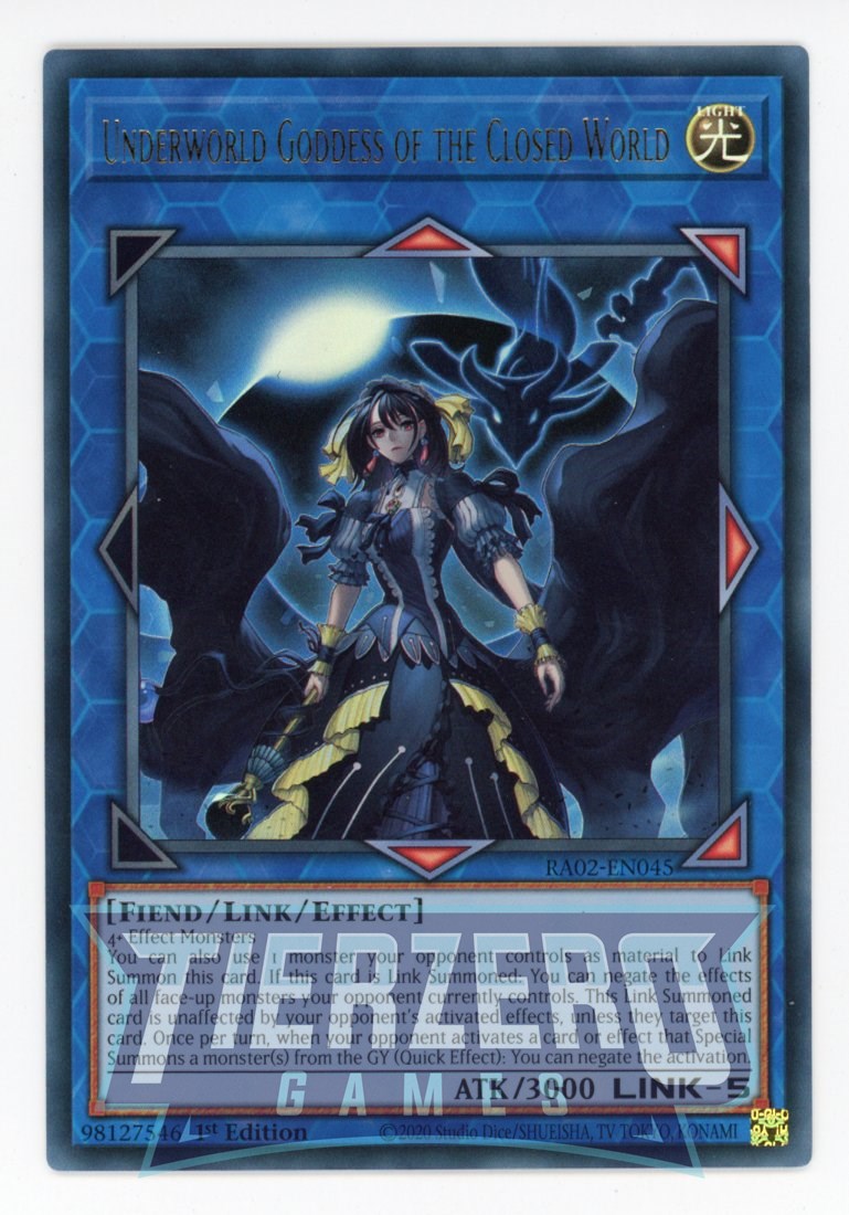 RA02-EN045 - Underworld Goddess of the Closed World - Ultra Rare - - Rarity Collection 2